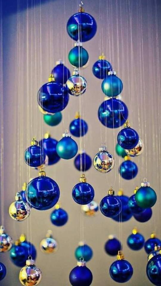 Artificial blue ornament Christmas tree decoration.