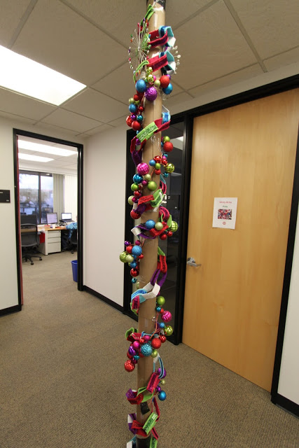 Beautiful ornaments garland wrap around pole