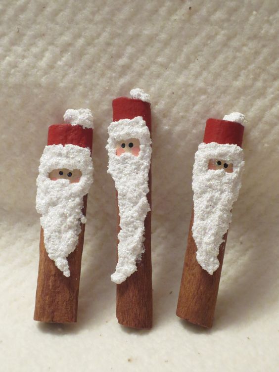 Cute cinnamons stick santa ornament for Christmas tree