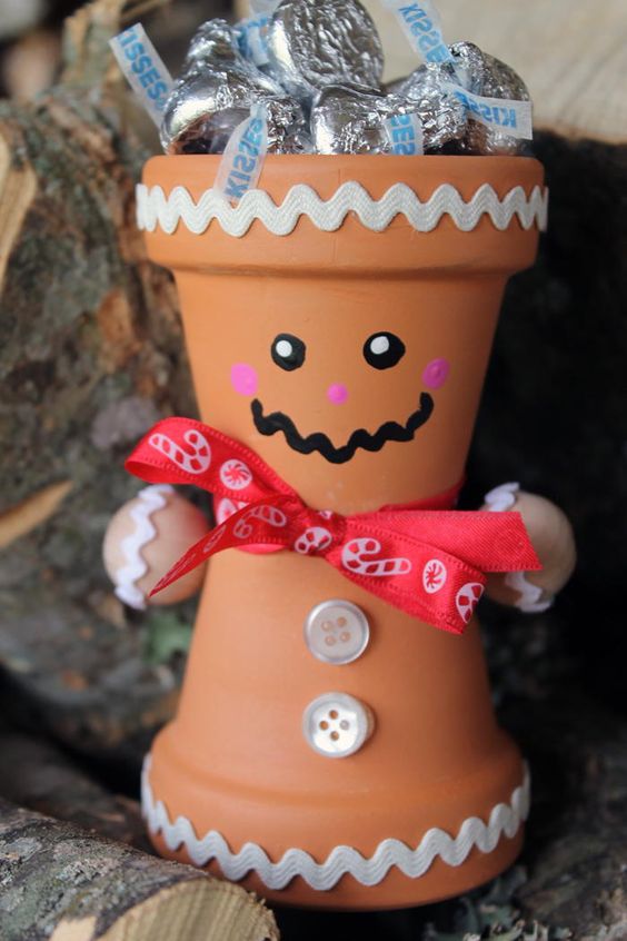 Cute diy terra cotta gingerbread man.