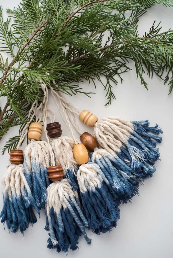 Cute tassel ornaments for Christmas tree.