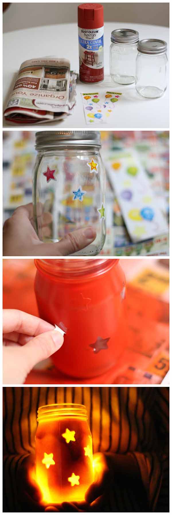 Different cutouts for mason jar decoration.