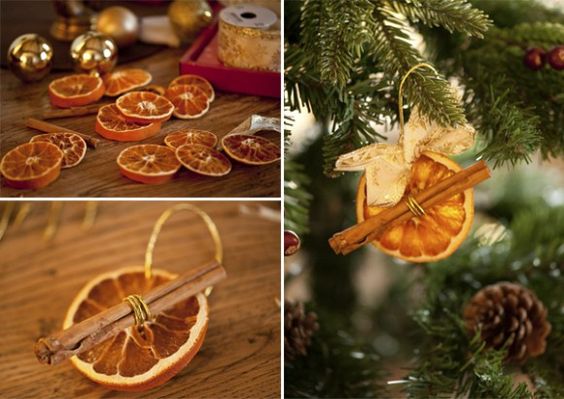 Dry orange and cinnamon Christmas tree hanging