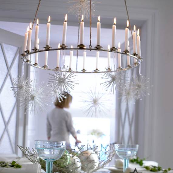 Elegant chandelier for Christmas party.