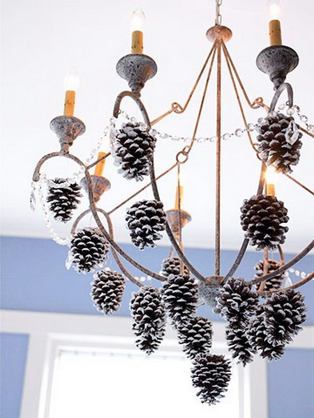 Exclusive pinecone chandelier for festive season. 