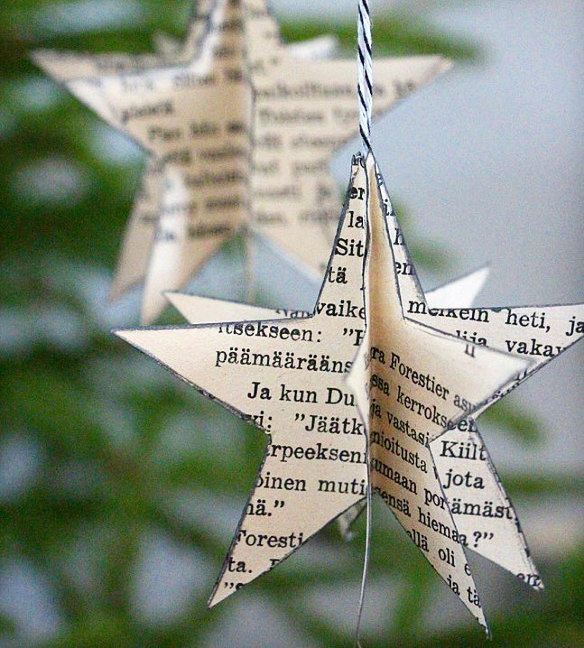 Fabulous star ornament from old books