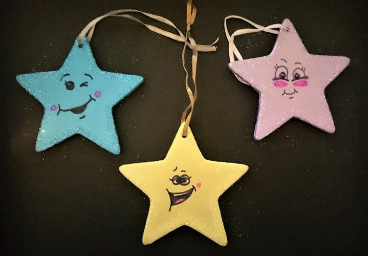 Funny star character Christmas tree ornaments