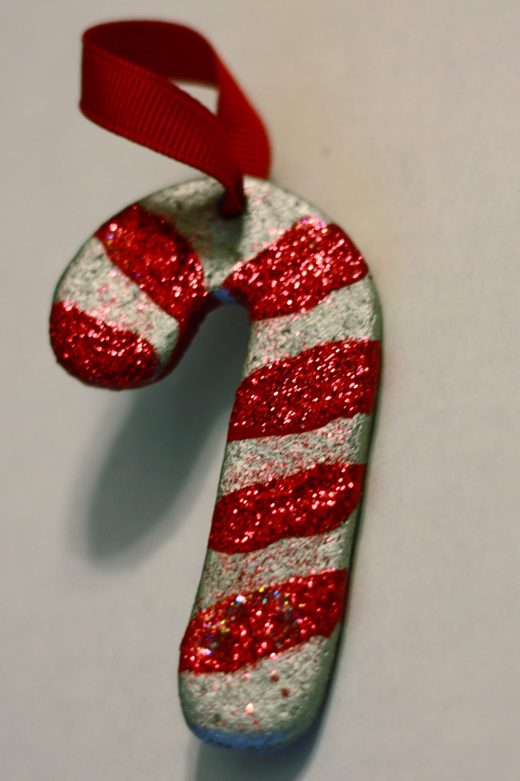 Pretty salt dough candy cane ornament for the Christmas tree.