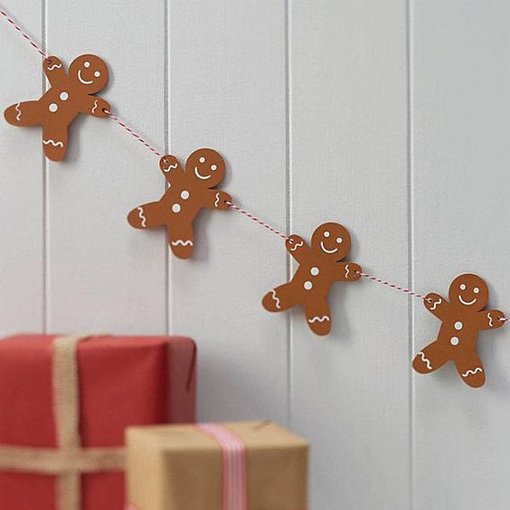 Simple gingerbread man garland.