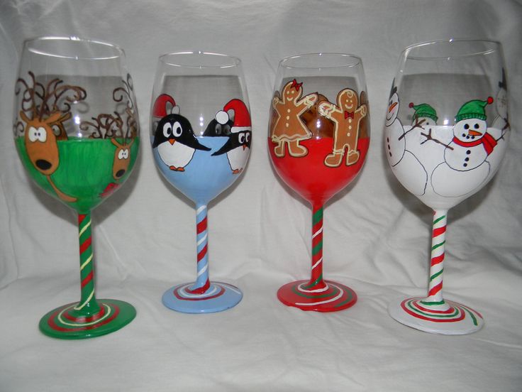 Christmas theme wine glasses for decor