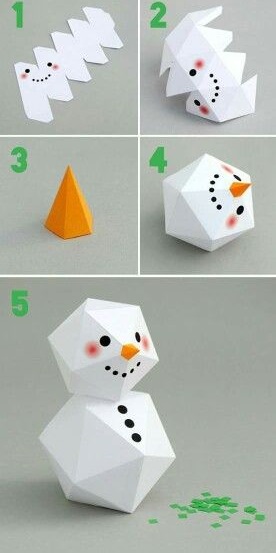 Cute geometric snowman ornaments for Christmas tree. 