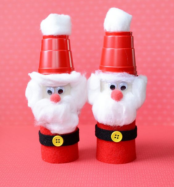 DIY cupcake holder as Santa.