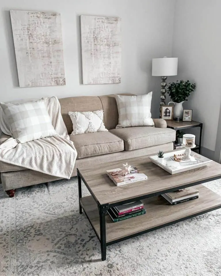 Decorating a Beige Living Room Couch