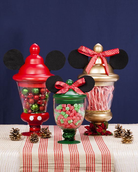 Graceful Mickey and Minnie theme sweet centerpiece.