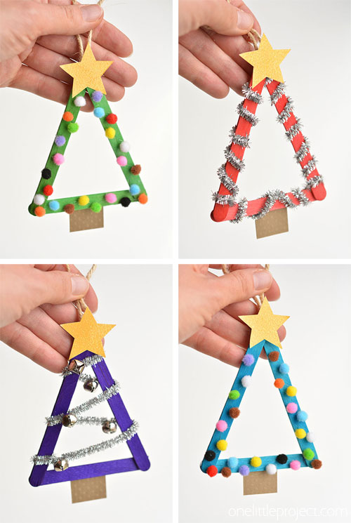 Handmade popsicle tree for Christmas decoration.