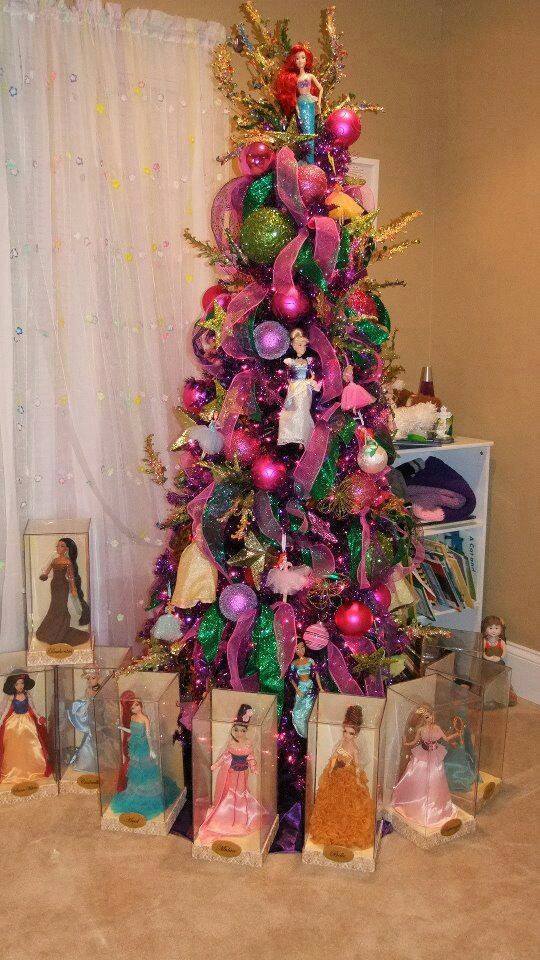 Rocking Christmas tree decor with Barbies. 