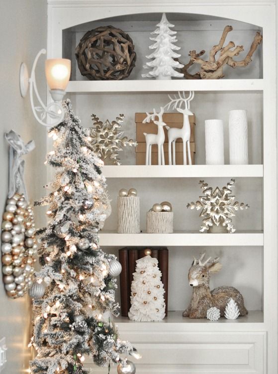 Wonderful Christmas decoration of silver and white theme.