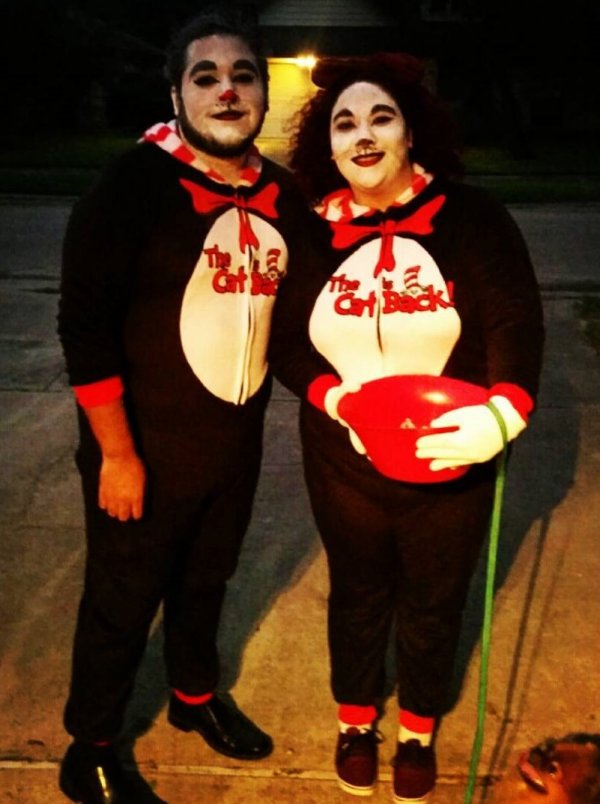 Cat couple costume. 