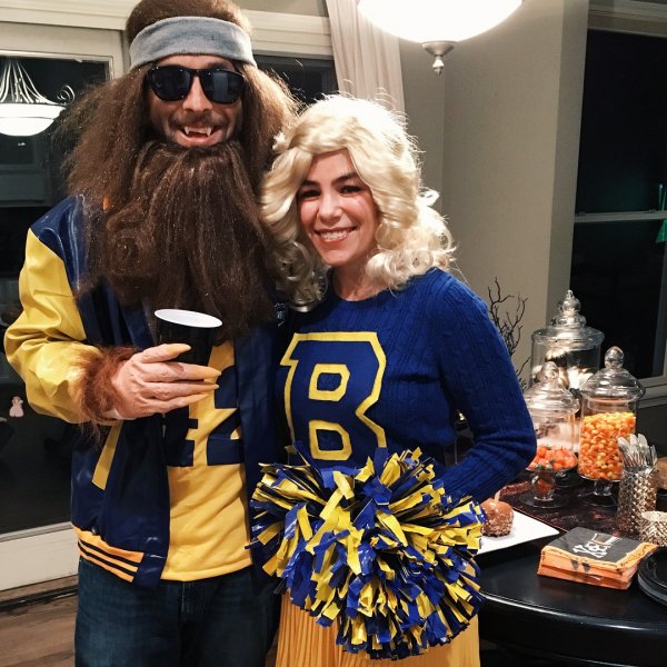 Movie theme Halloween couple costume.