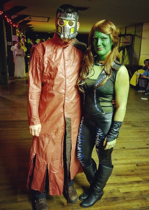 Starlord and Gamora Halloween couple.