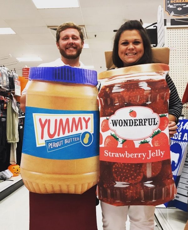 Sweet strawberry jelly and peanut butter.