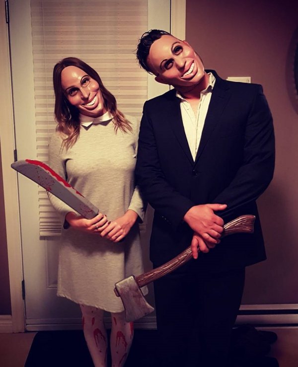 Trick or treat Halloween couple costume.