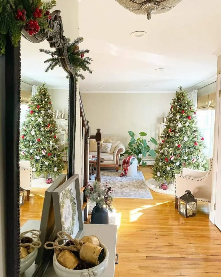 Christmas Decor Over a Mirror