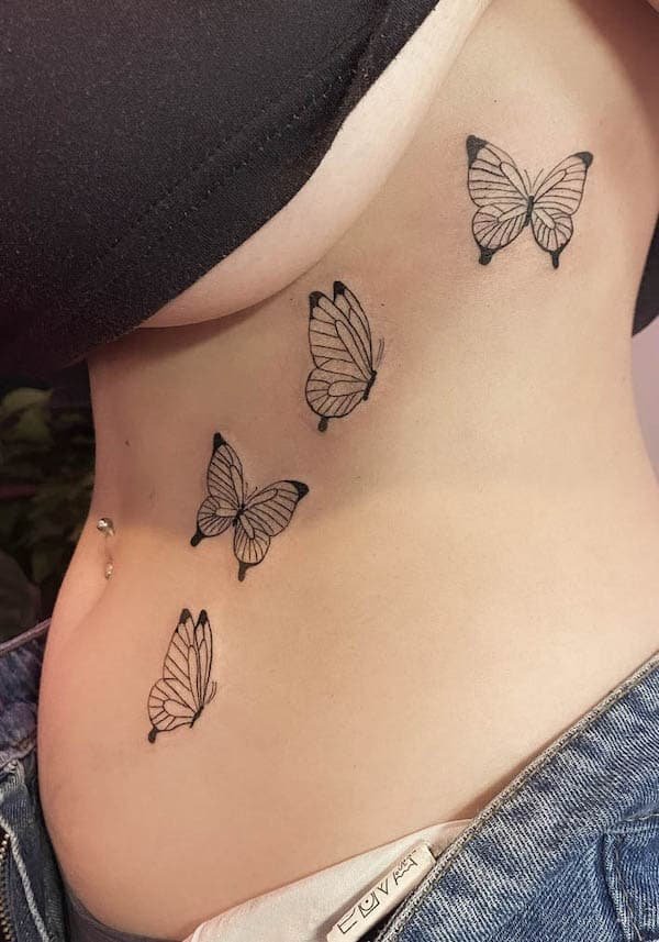 Butterfly waist tattoo