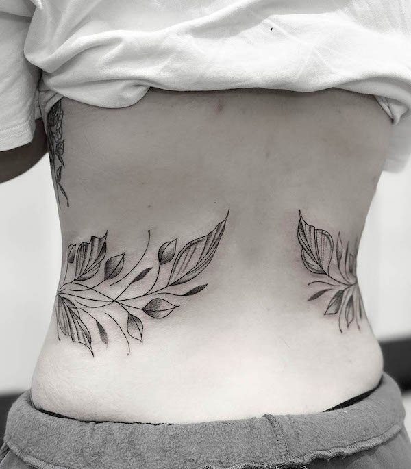 Wrap-around-the-waist tattoo for women