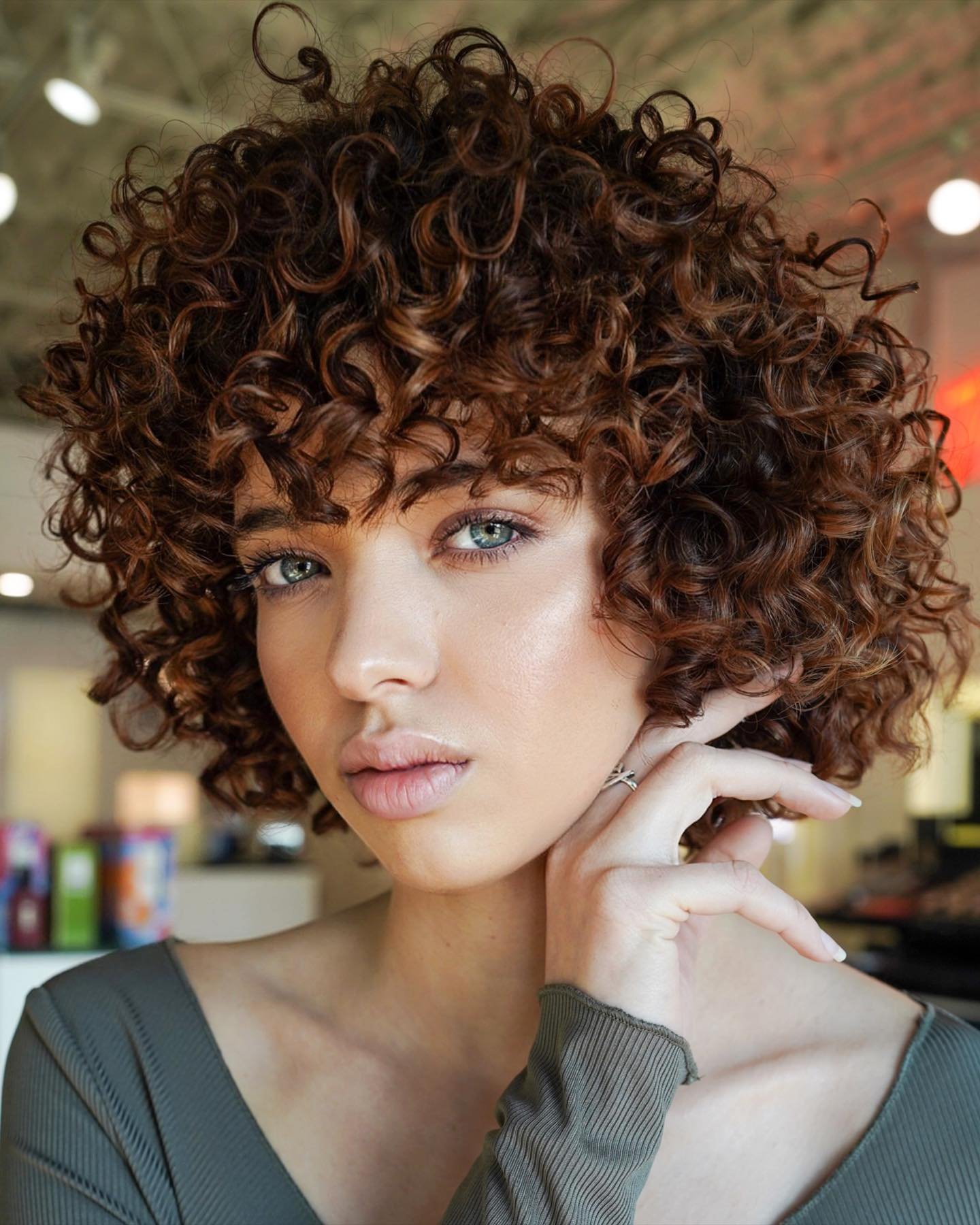 Bob with Curly Bangs