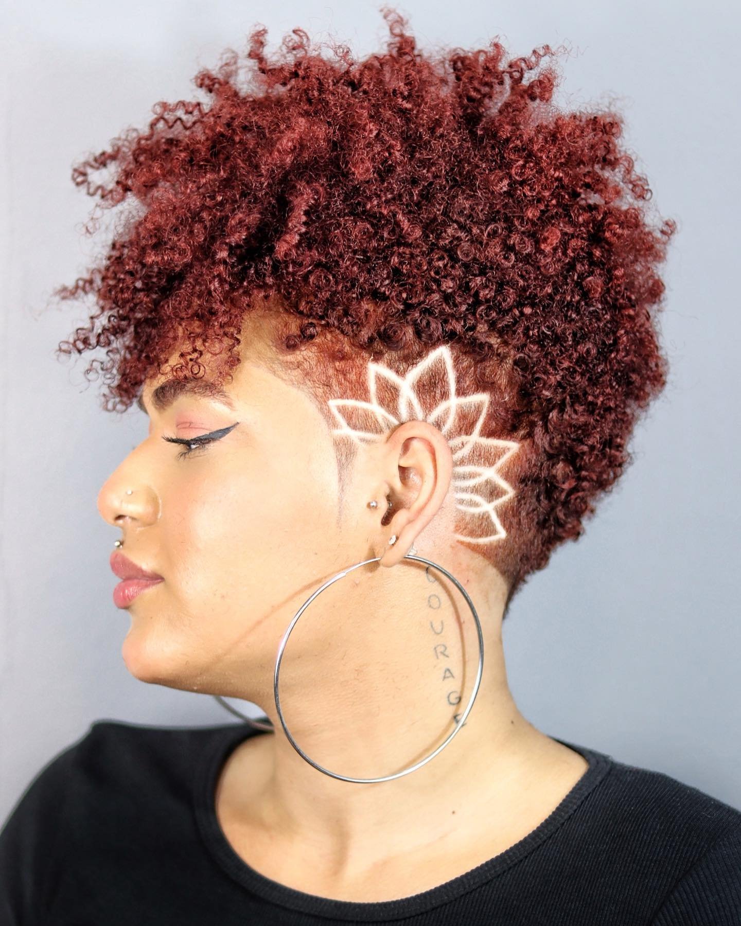Coily Pixie with Undercut Design