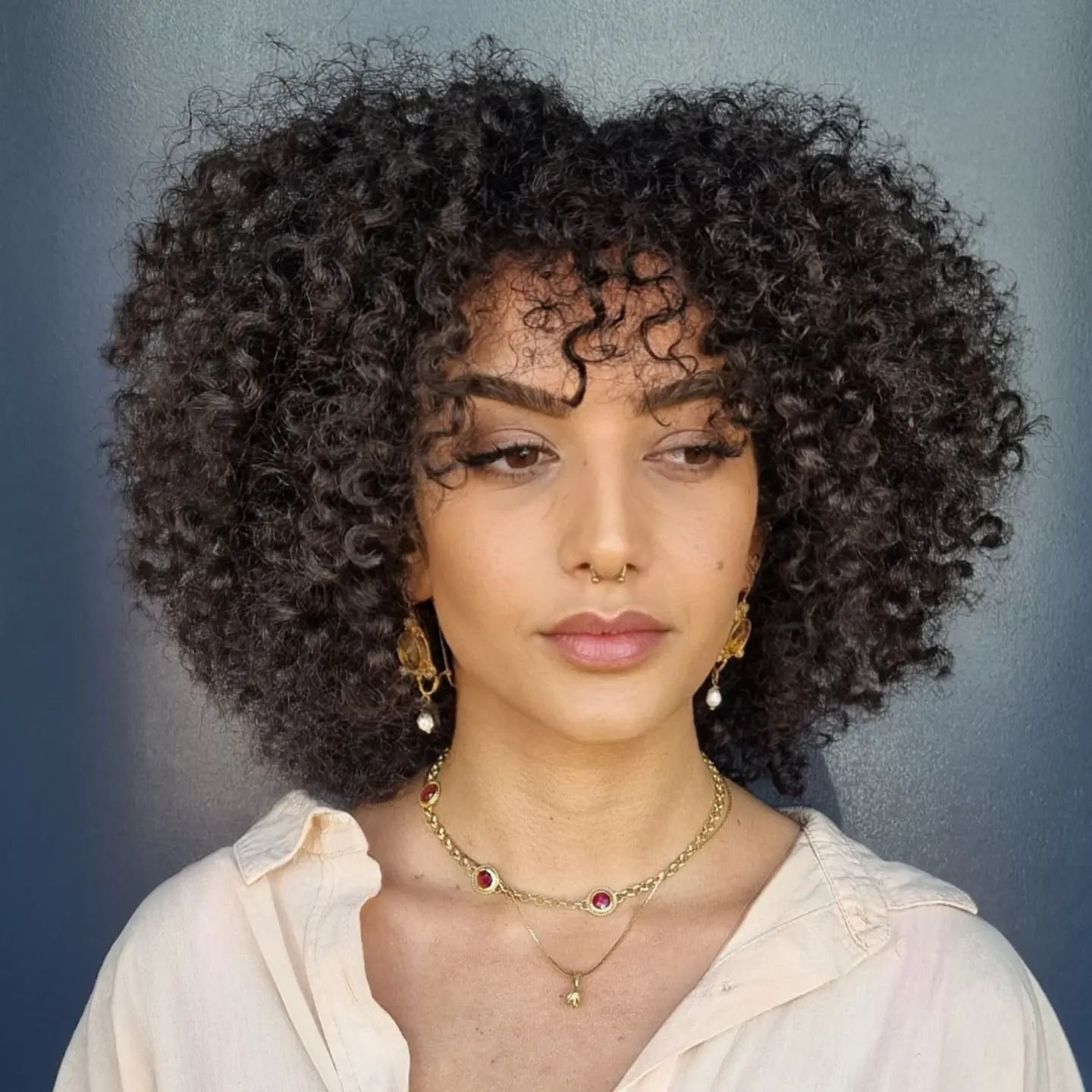Middle-Parted Coily Hair