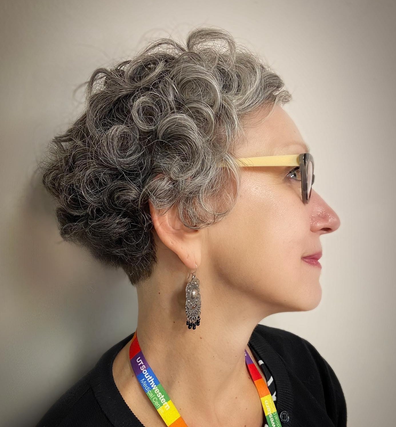 Silver Curly Pixie